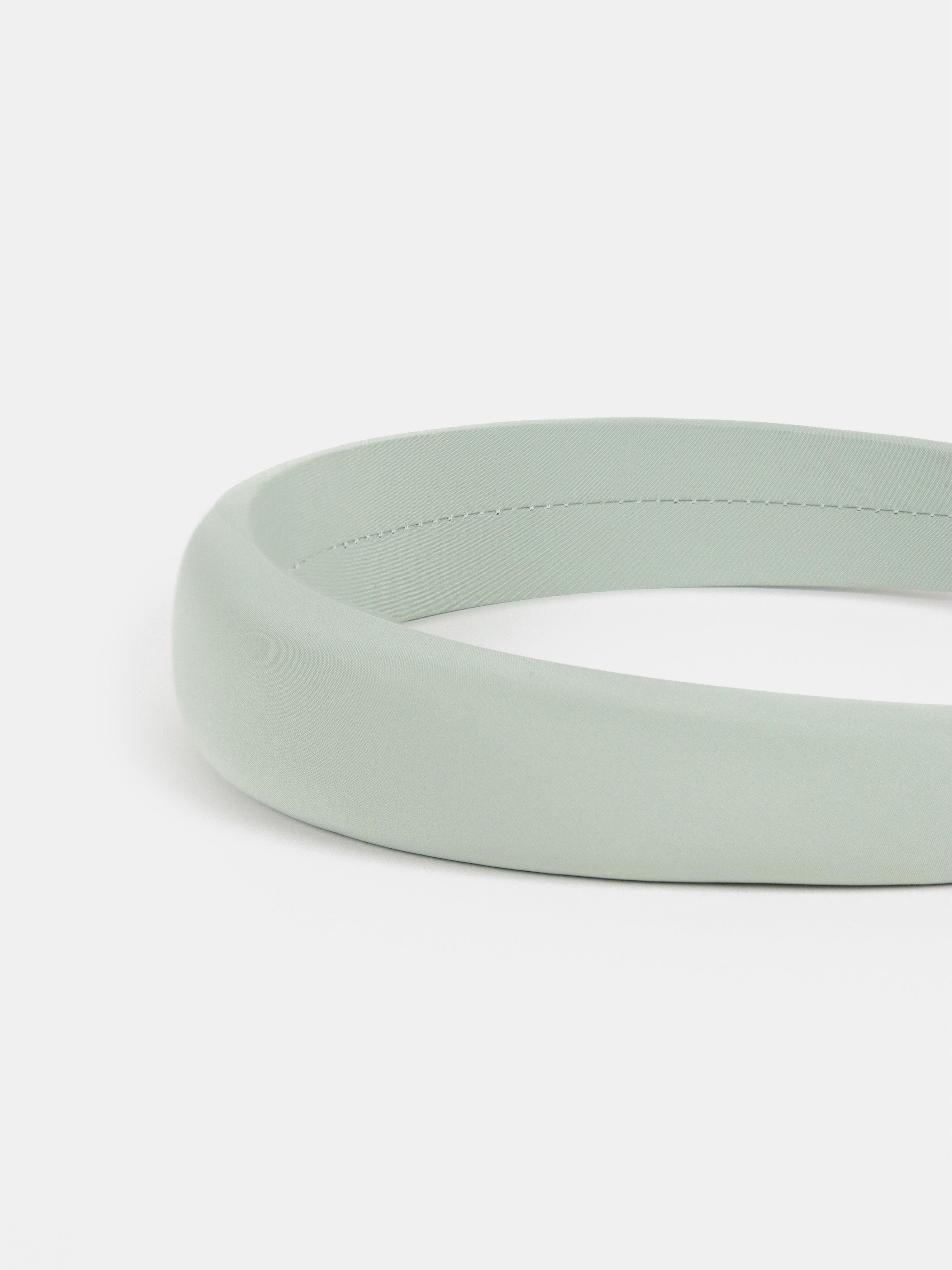 Satin Plain Padded Headband - Sage