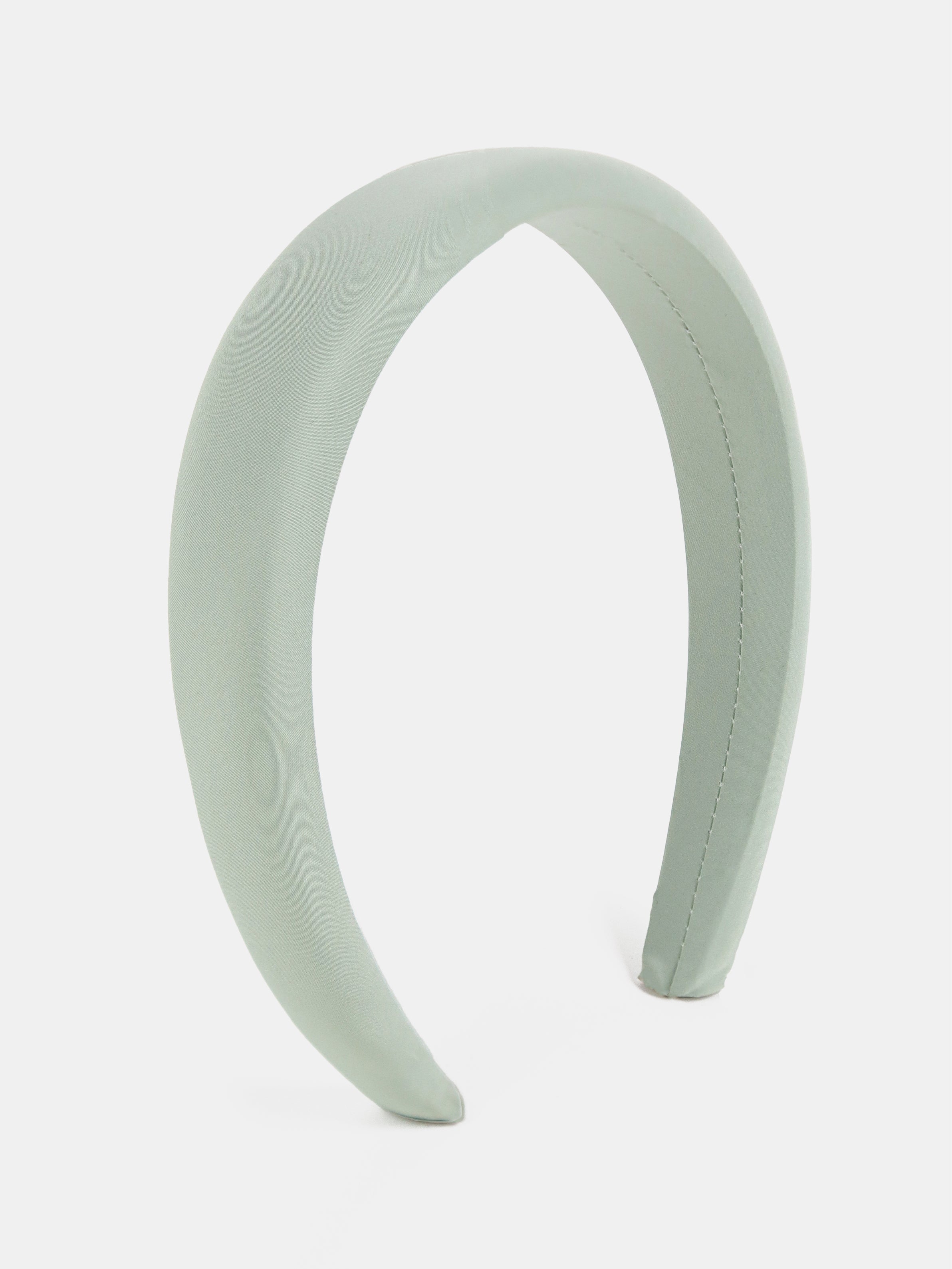 Satin Plain Padded Headband - Sage