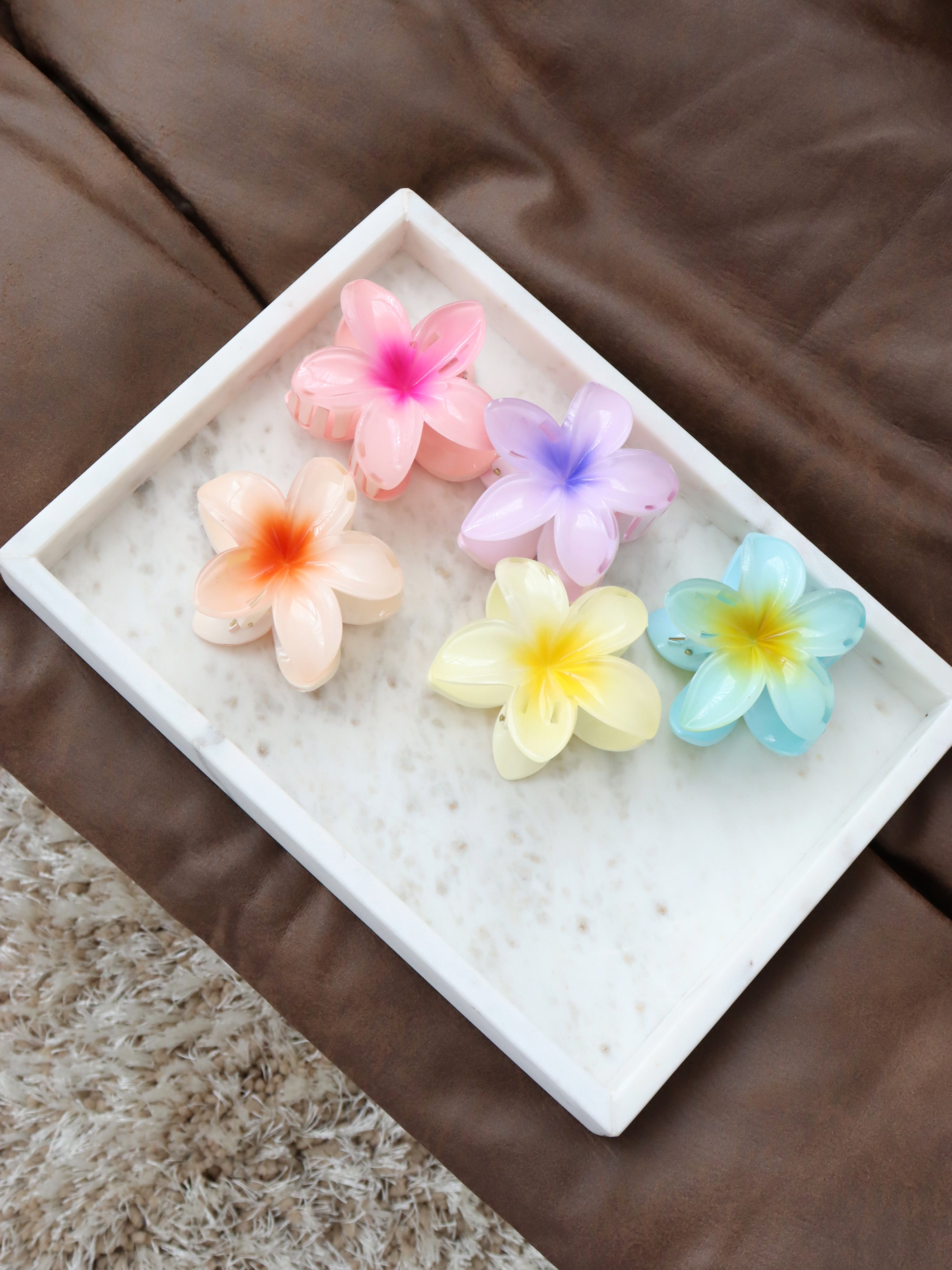 Aloha Flower Claw Clips