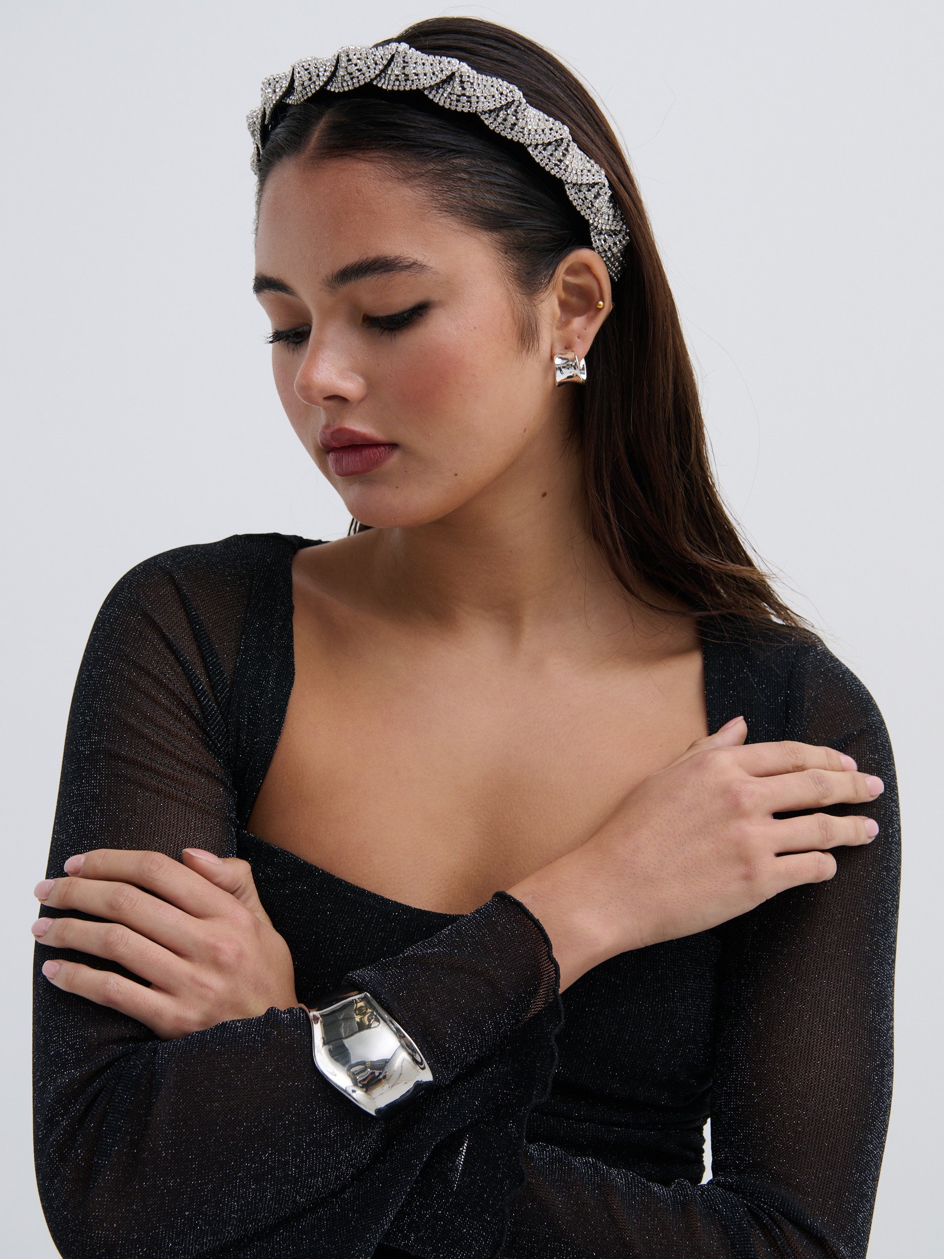 Metal Cuff Bracelet - Silver