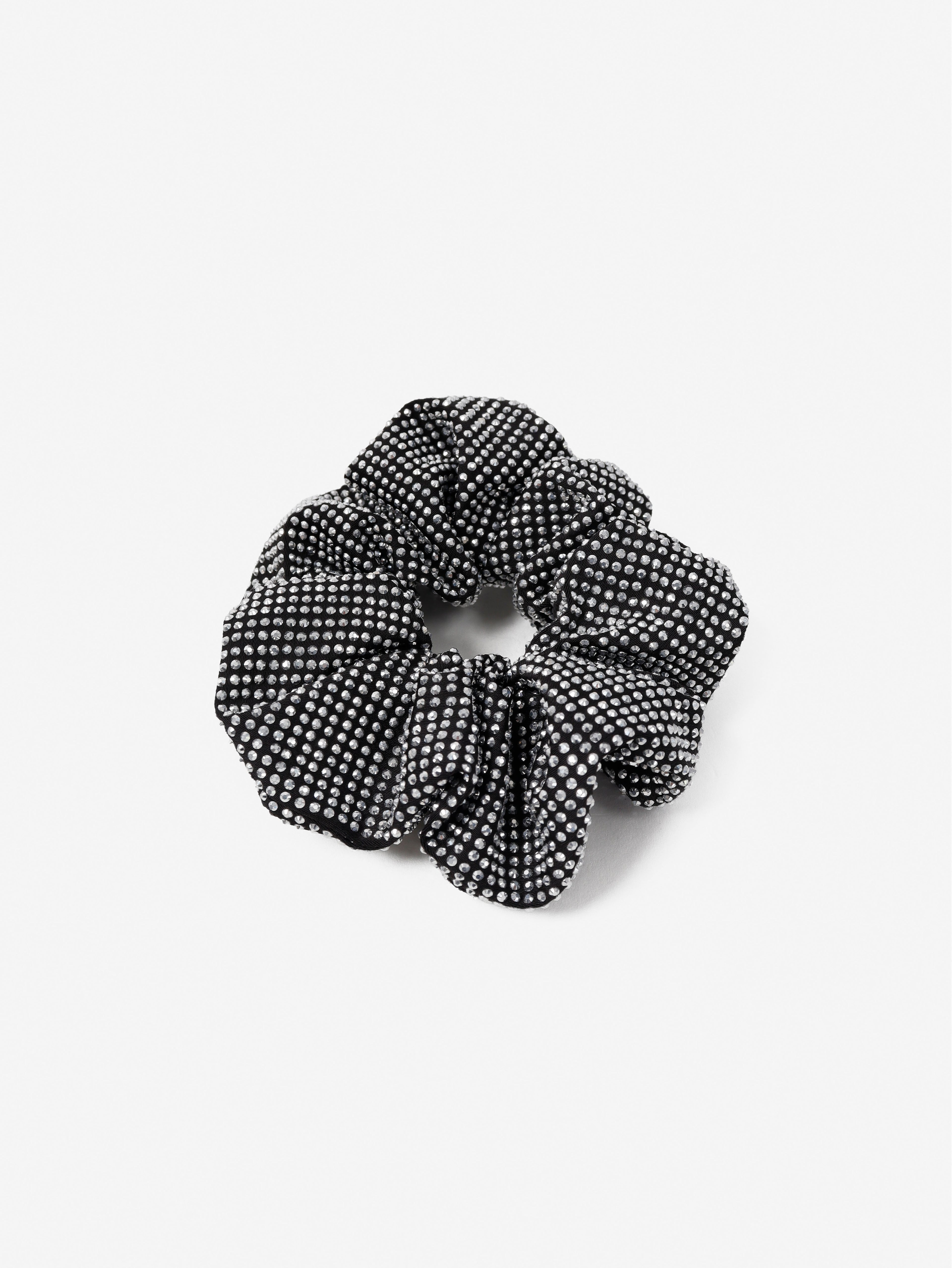 Rhinestone Statement Scrunchie in Silver
