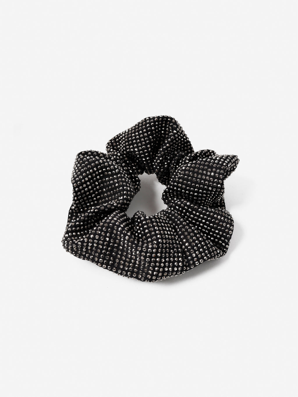 Rhinestone Statement Scrunchie in Black