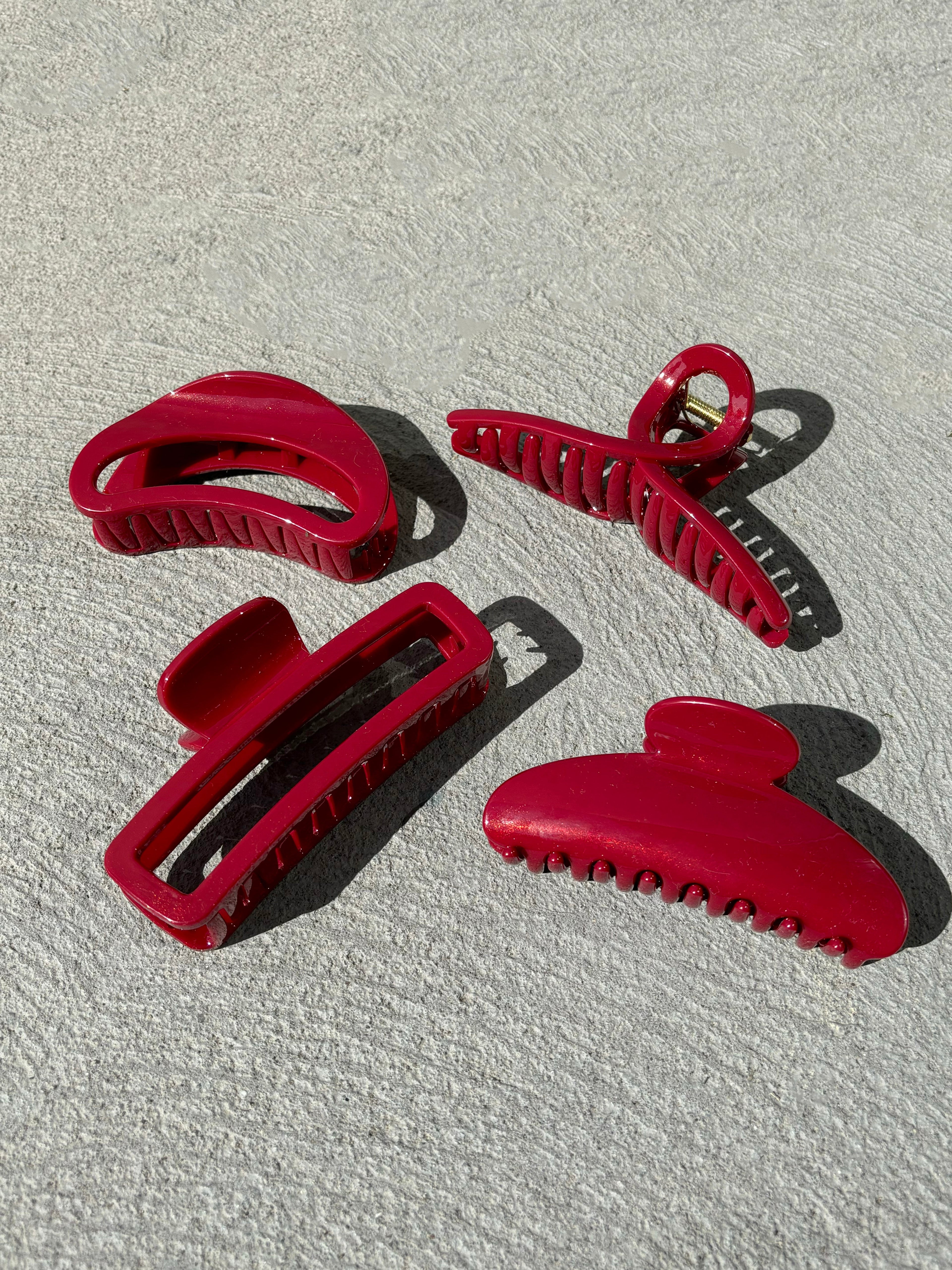 Ruby Square Hair Claw Clip