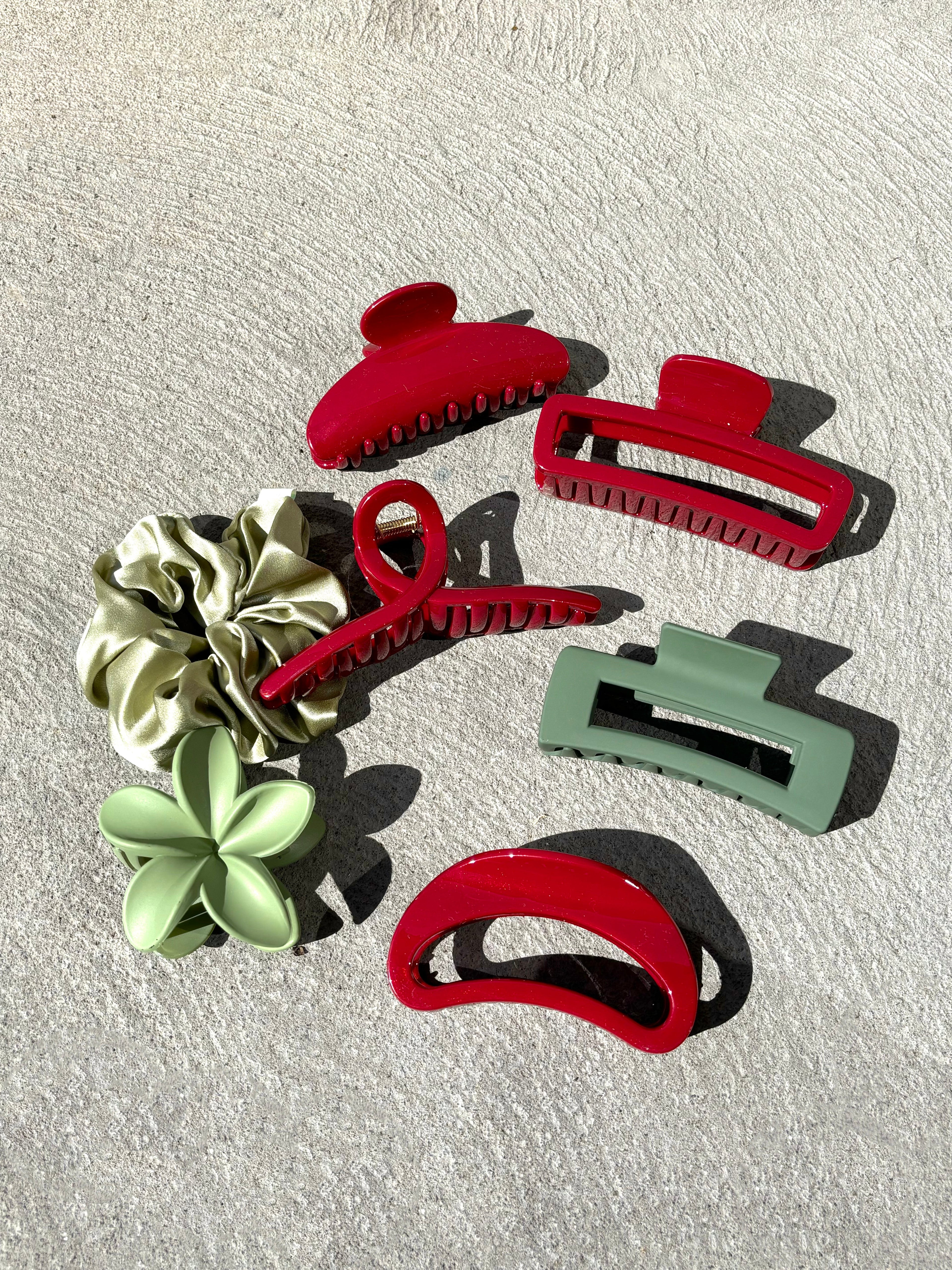 Ruby Square Hair Claw Clip