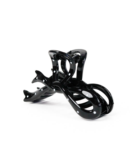 Brenda Ribbon Hair Claw Clip - Black