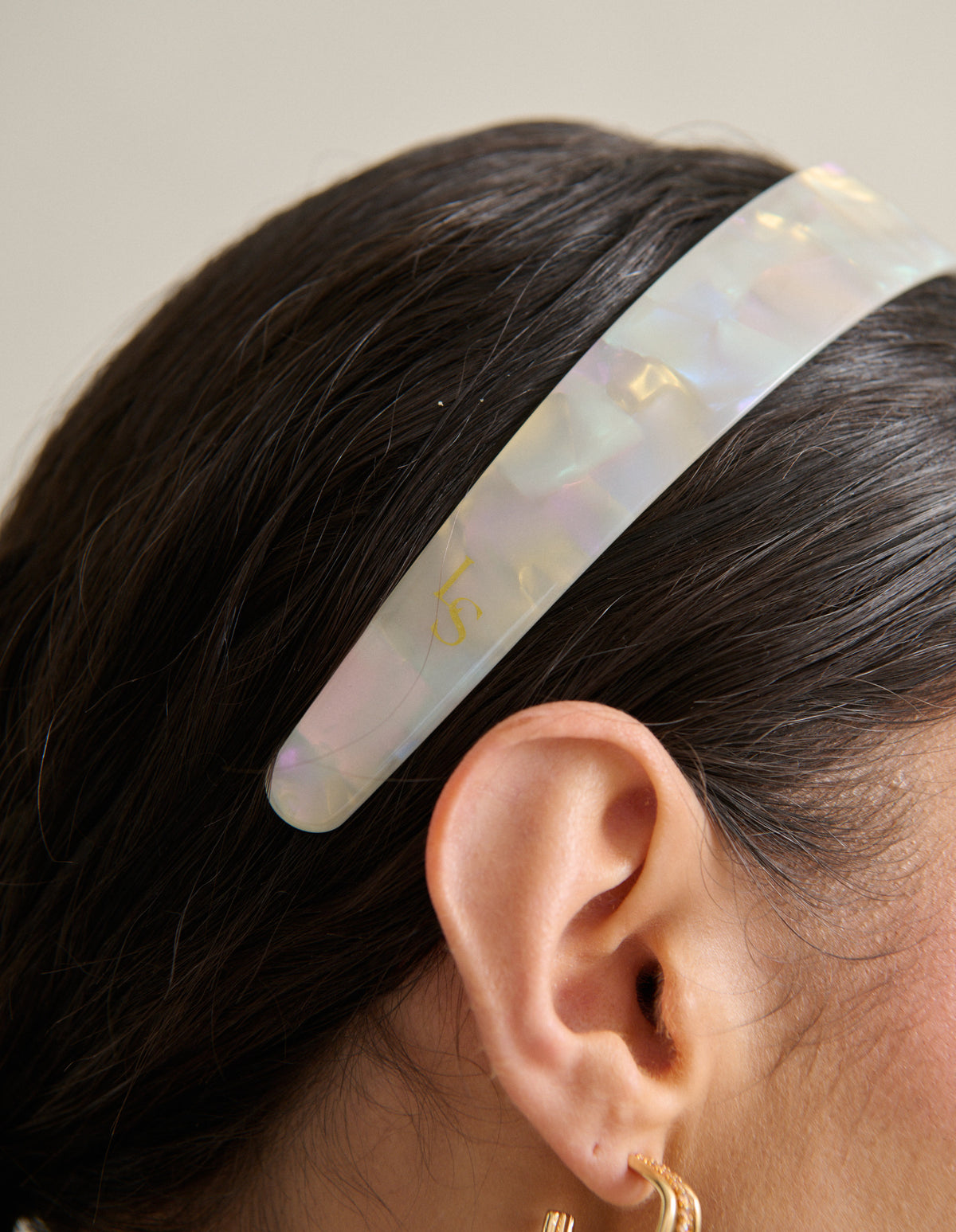 Adina Glossy Resin Headband - Ivory