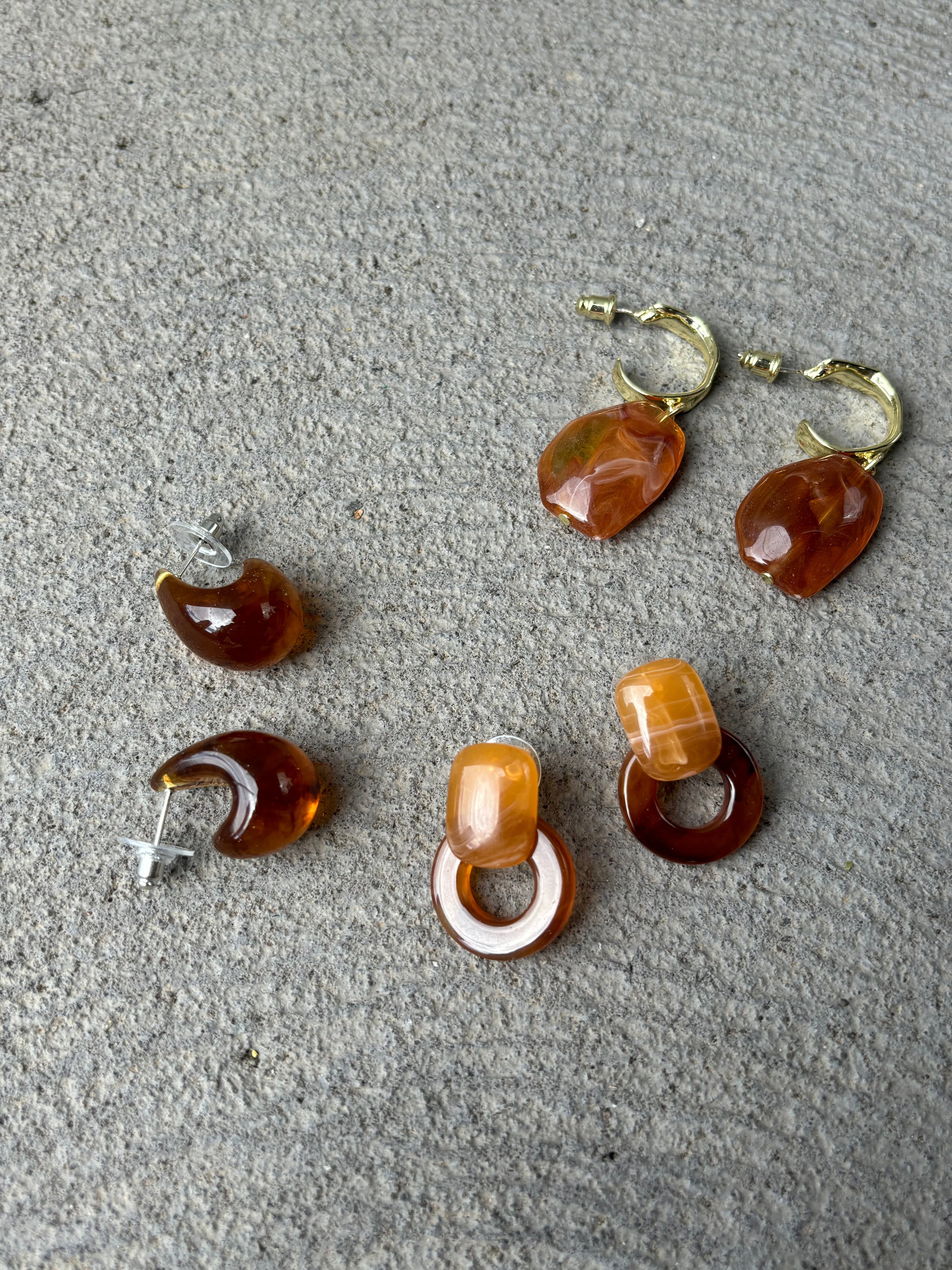 Espresso Resin Droplet Earrings