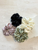 Lustre & Sage Silk Scrunchie in Sage