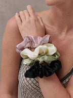 Lustre & Sage Silk Scrunchie in Sage