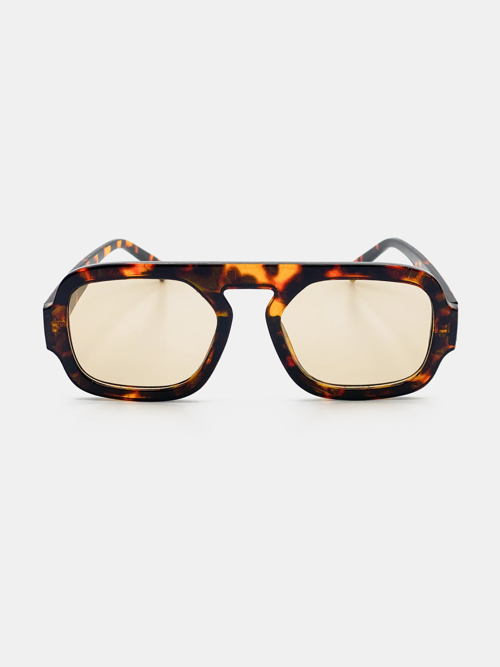 Retro Aviator Sunglasses - Dark Tort