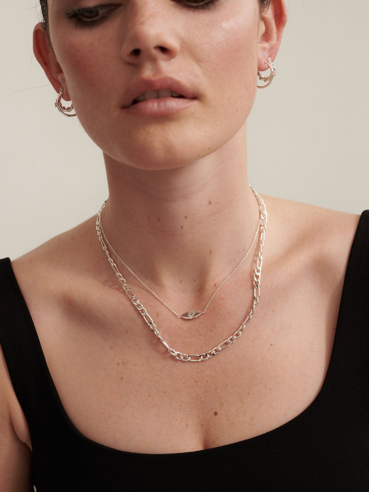 Evil Eye Sterling Silver Plated Necklace