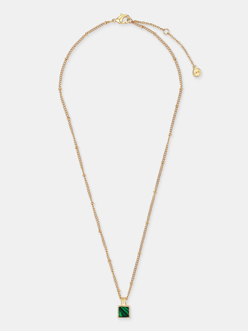 Neysa Stone Charm Necklace -  18K Gold Plated