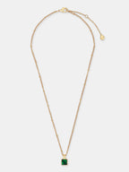 Neysa Stone Charm Necklace -  18K Gold Plated