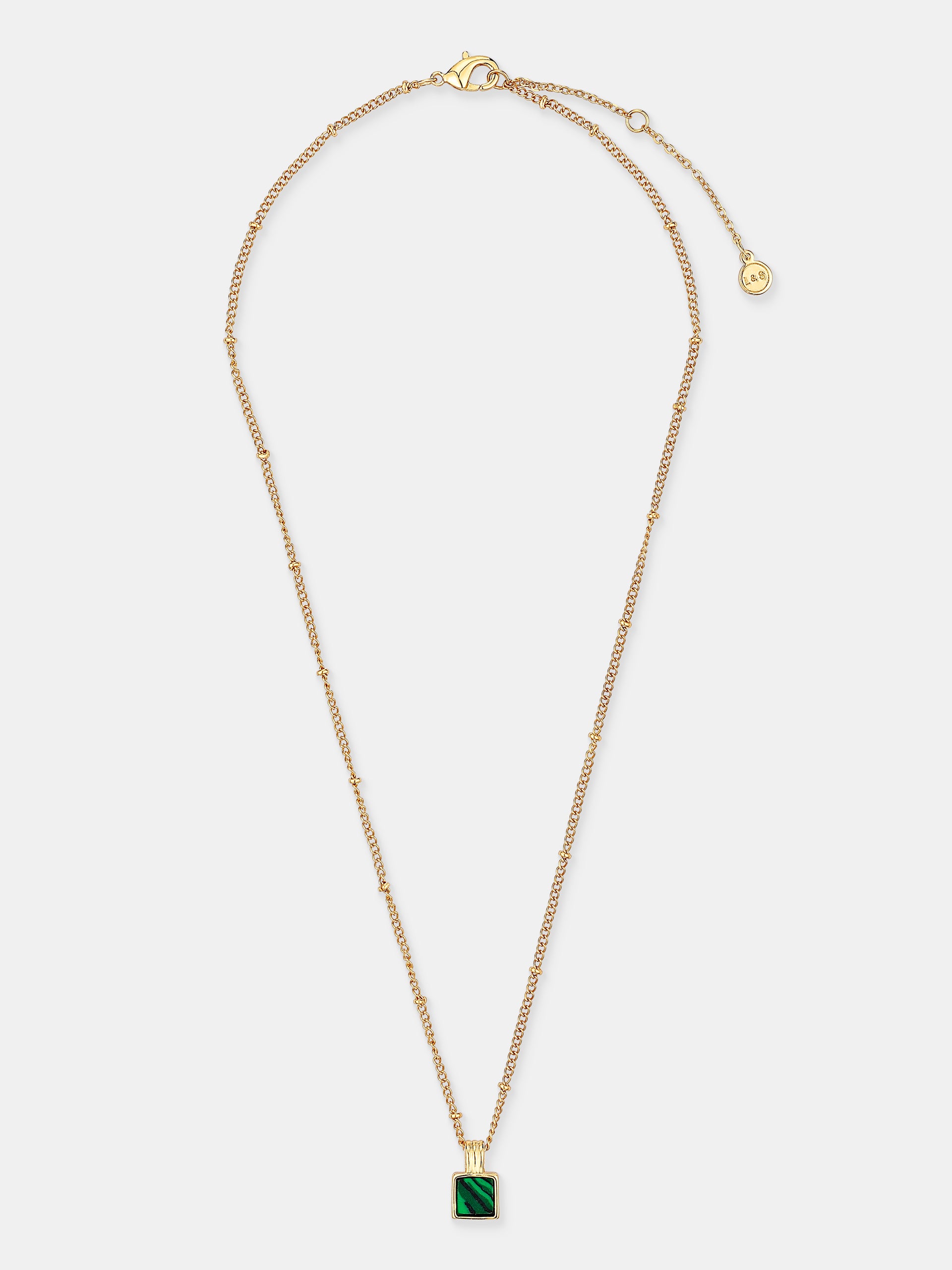 Neysa Stone Charm Necklace -  18K Gold Plated