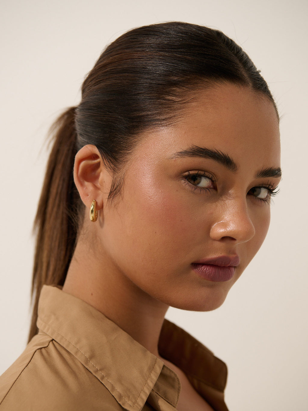 Greta 18K Gold Plated Huggie Earrings