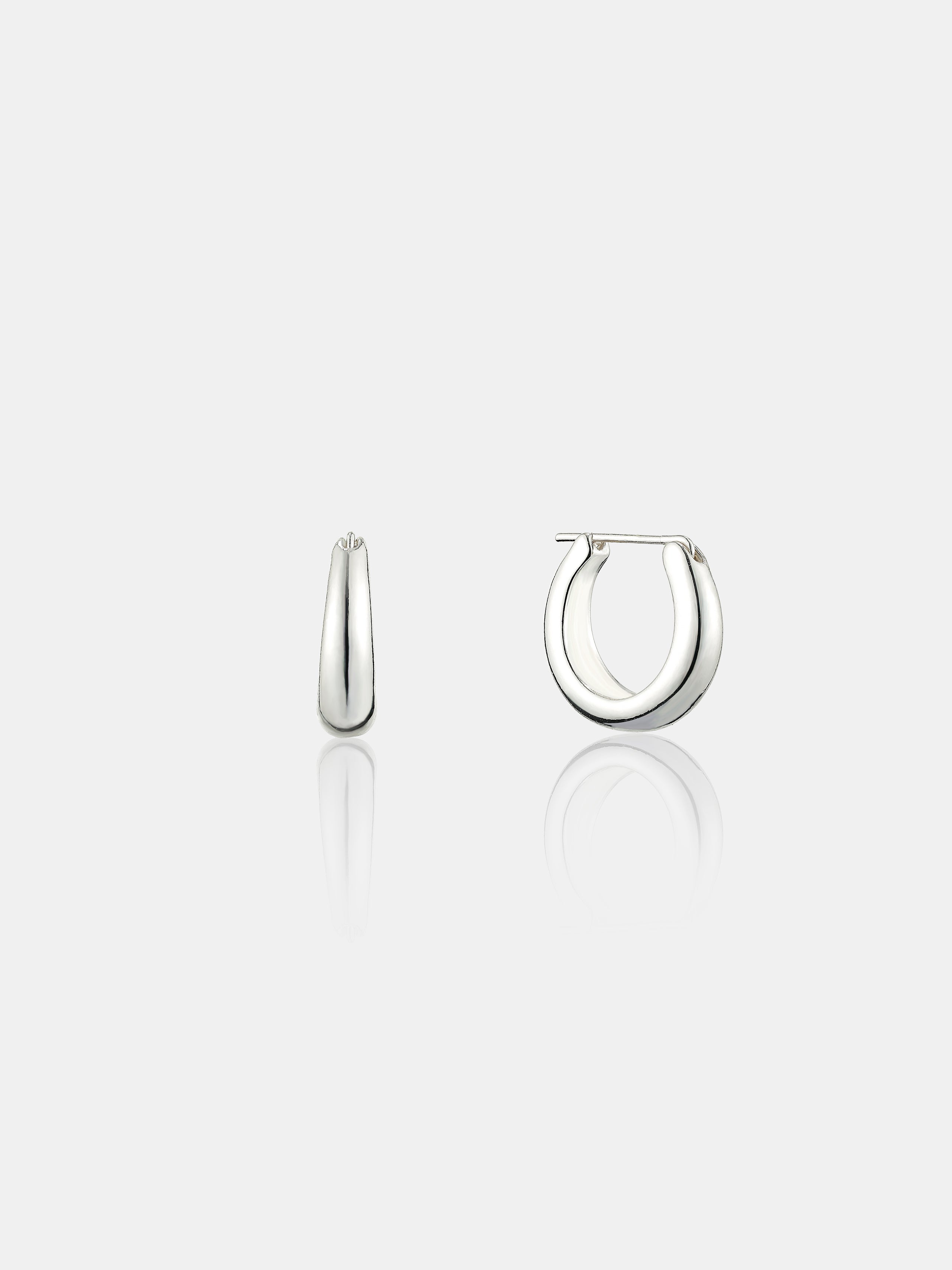 Greta Sterling Silver Plated Huggie Earrings