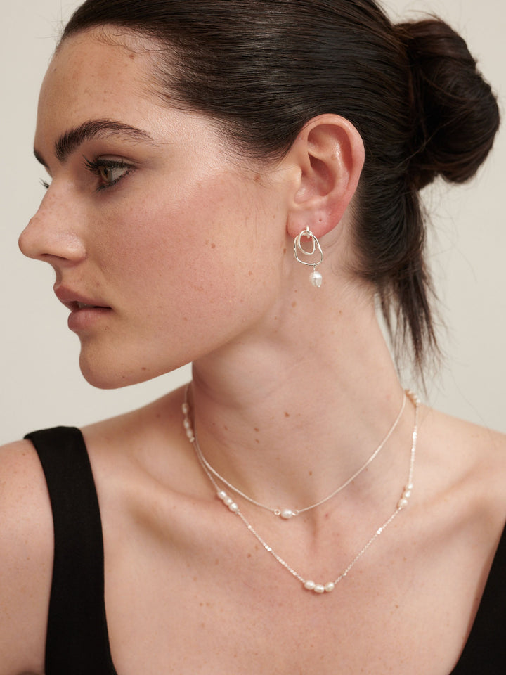 Dionne Sterling Silver Plated Pearl Earrings