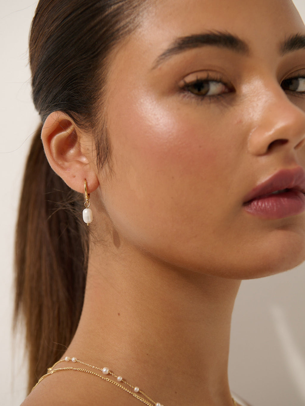 Daphne 18K Gold Plated Pearl Earrings