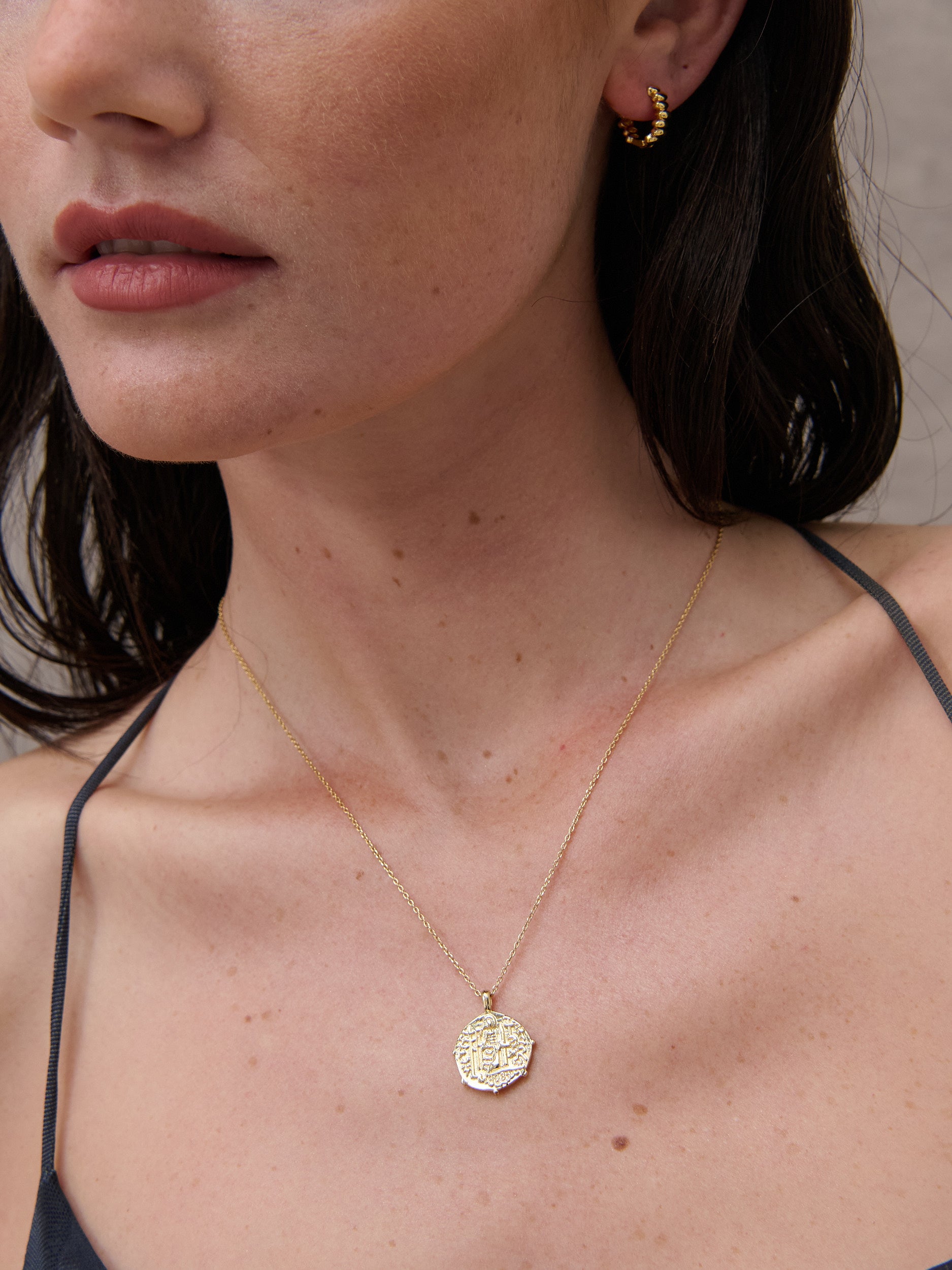 Coin Charm Necklace - 18K Gold Plated