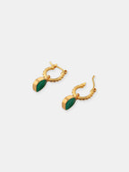 Airin Stone 18K Gold Plated Earrings in Green