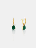 Airin Stone 18K Gold Plated Earrings in Green