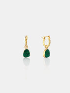 Airin Stone 18K Gold Plated Earrings in Green
