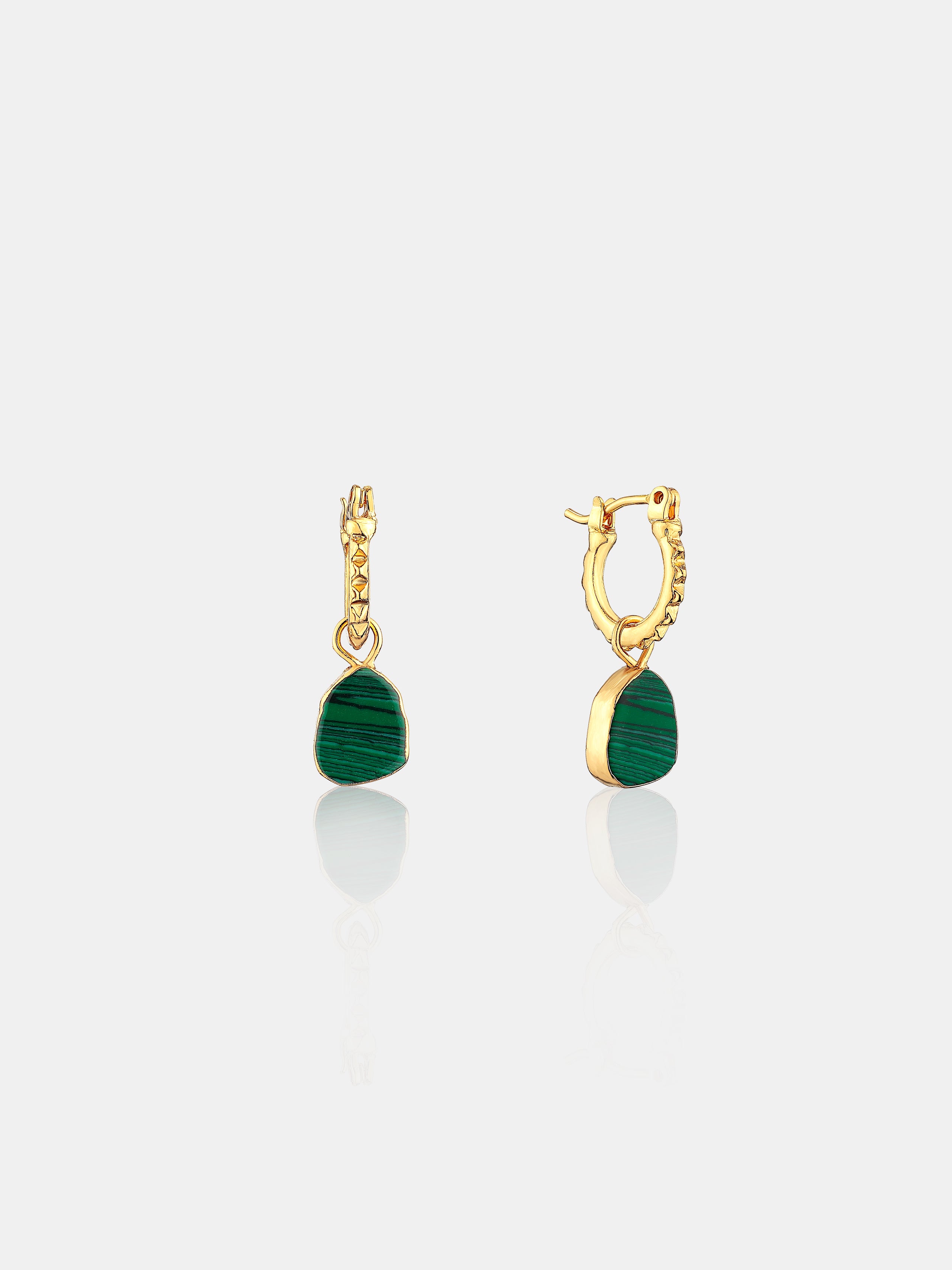 Airin Stone 18K Gold Plated Earrings in Green