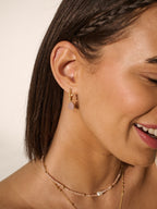 Airin Stone 18K Gold Plated Earrings in Pink