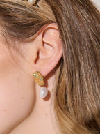 Baroque Pearl Earrings in 18K Gold Plated