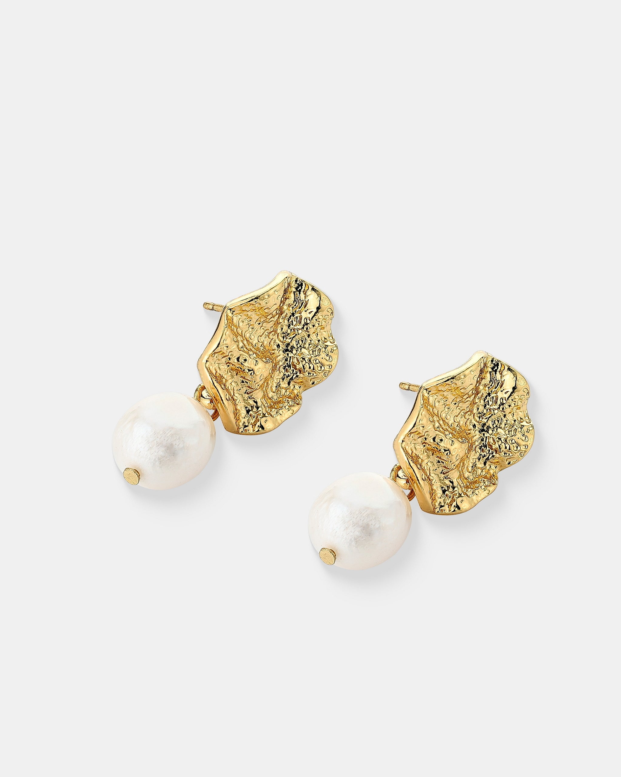 Baroque Pearl Earrings in 18K Gold Plated