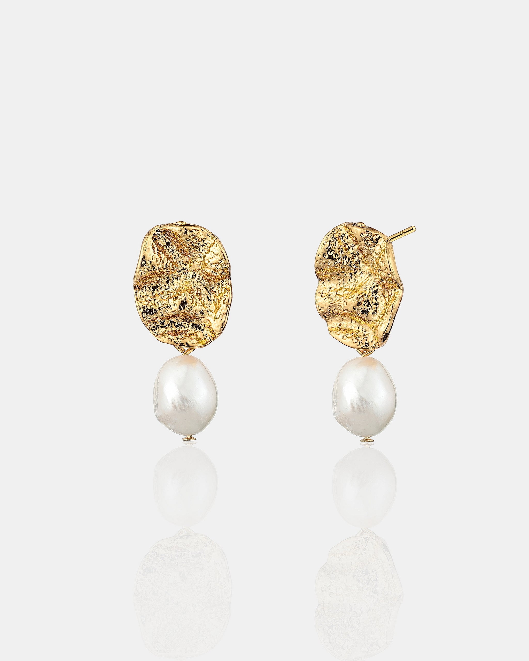 Baroque Pearl Earrings in 18K Gold Plated