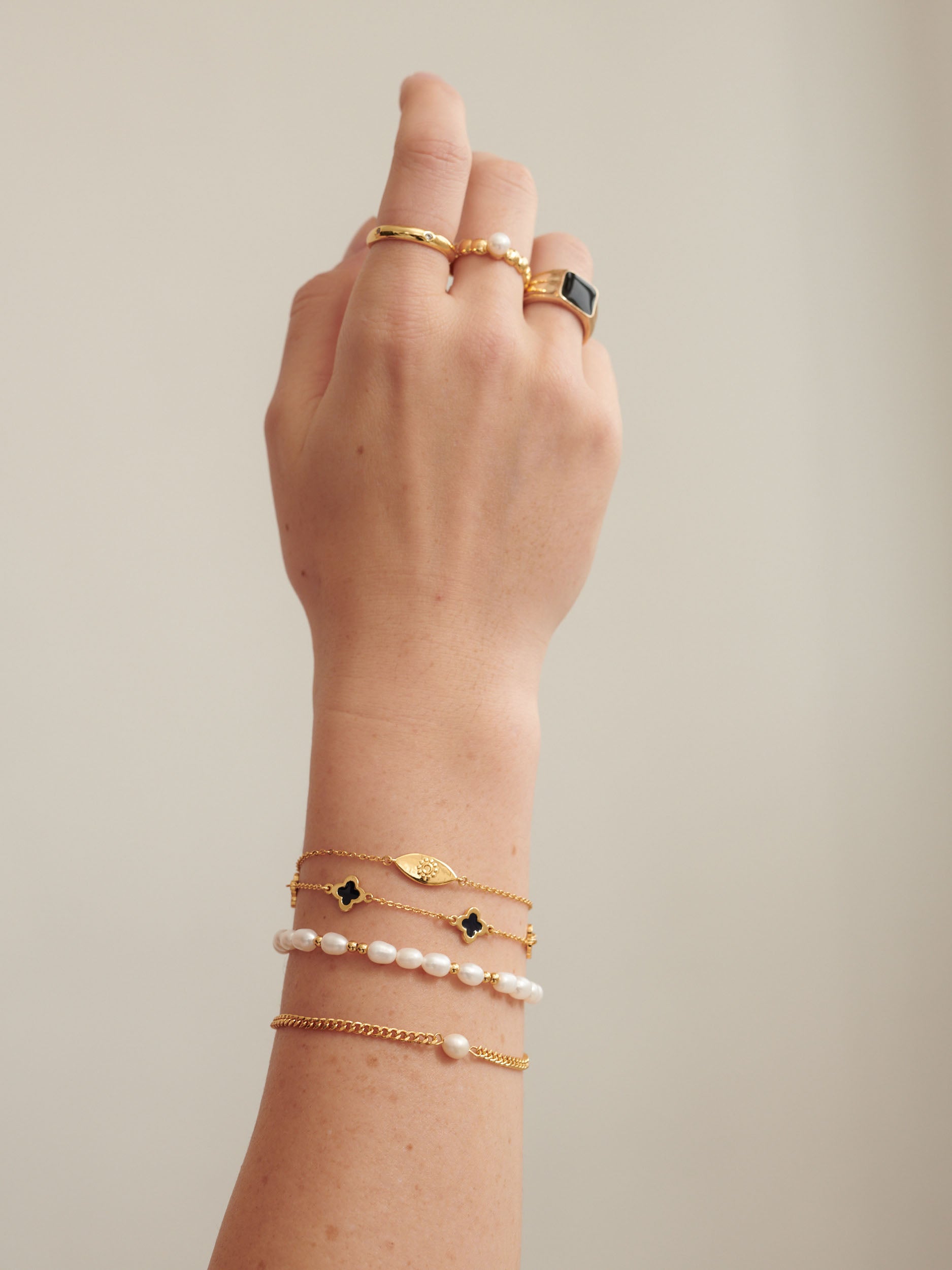 Ara Pearl Beaded Bracelet - 18K Gold Plated
