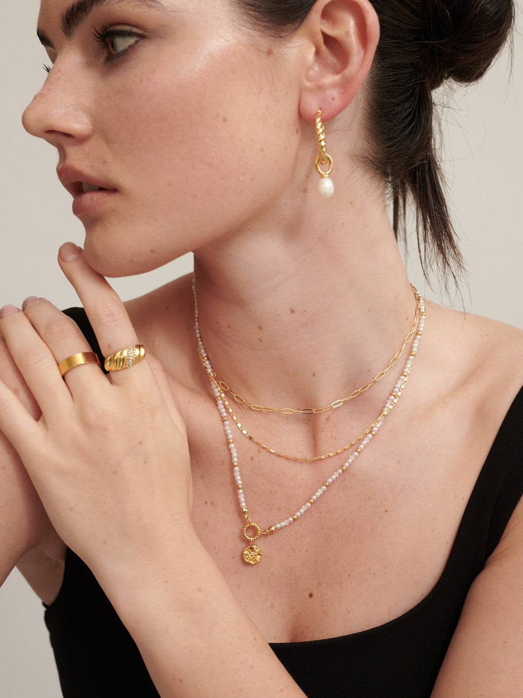 Twist Pearl Drop 18K Gold Plated Earrings