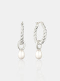Twist Pearl Drop Silver Plated Earrings