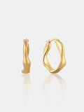 Wavy Textured Earrings - 18K Gold Plated