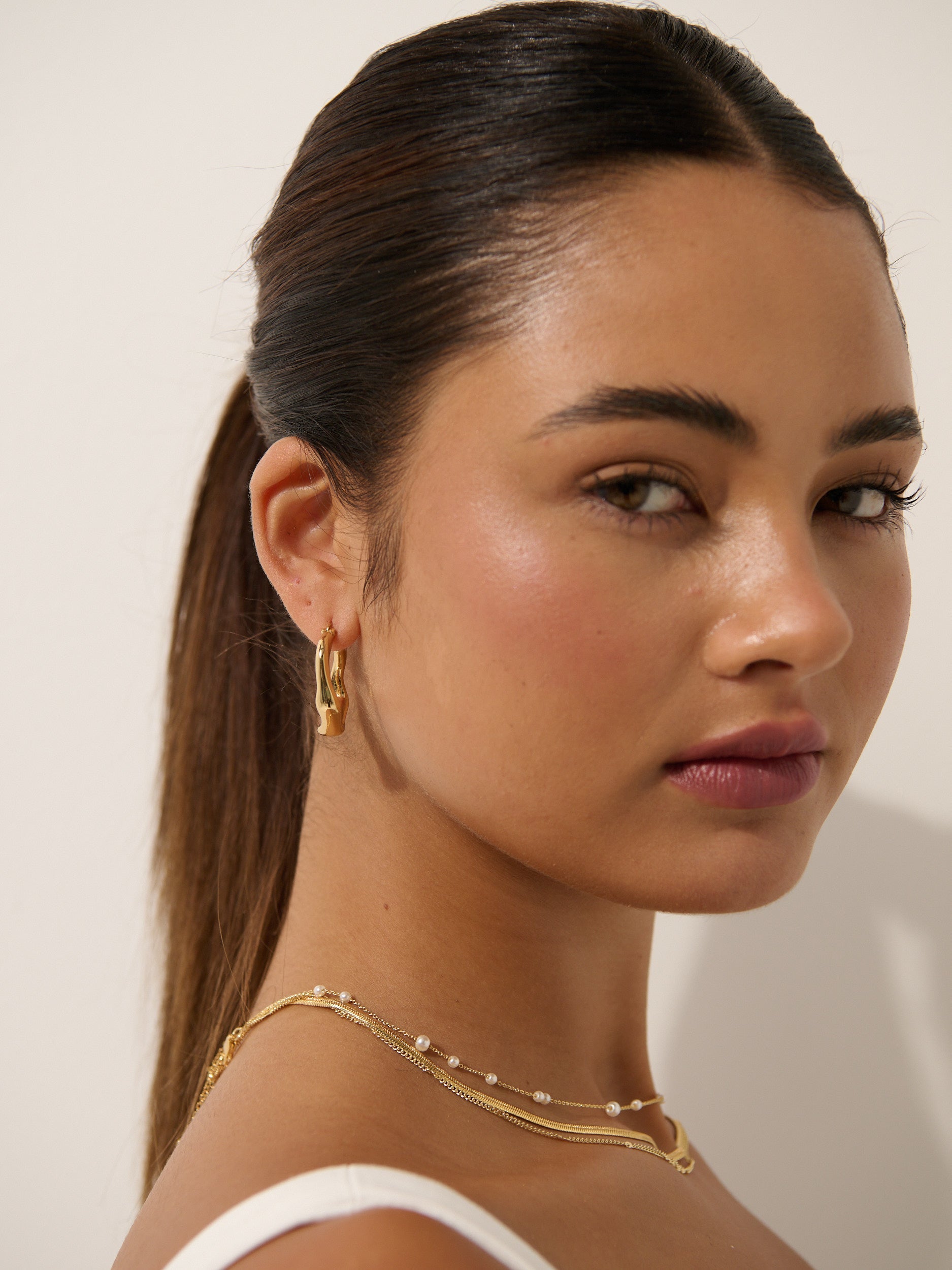 Wavy Textured Earrings - 18K Gold Plated