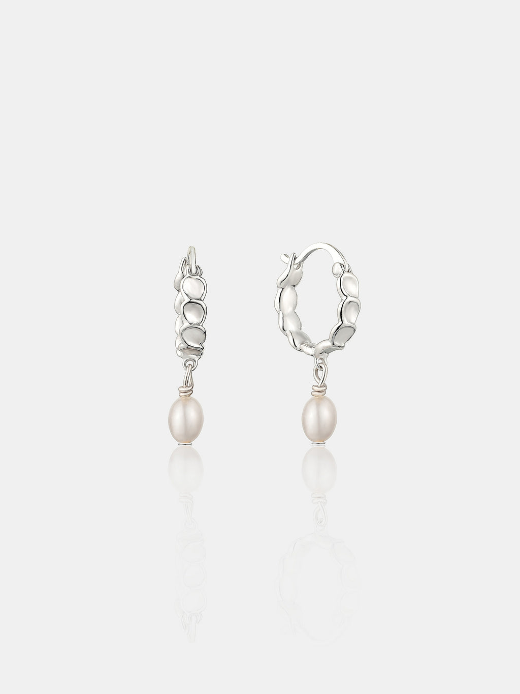 Vintage Pearl Drop Sterling Silver Plated Earrings