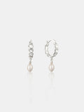 Vintage Pearl Drop Sterling Silver Plated Earrings