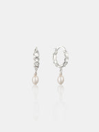 Vintage Pearl Drop Sterling Silver Plated Earrings