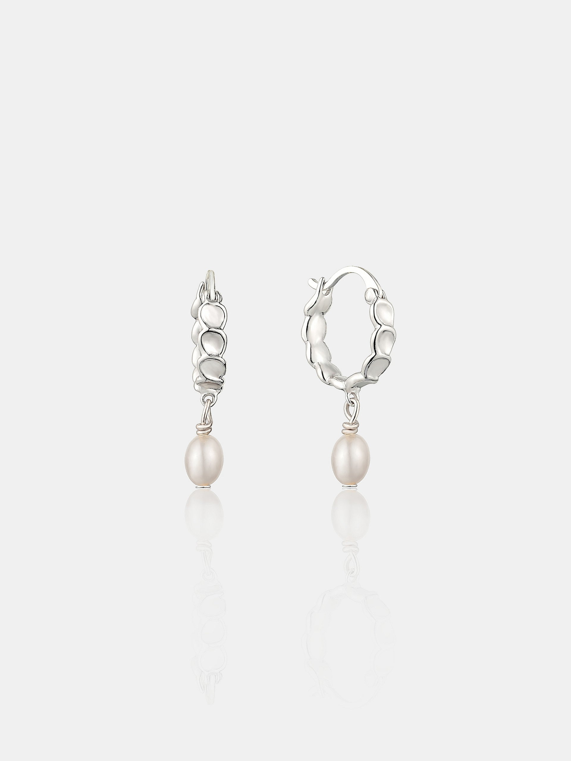 Vintage Pearl Drop Sterling Silver Plated Earrings