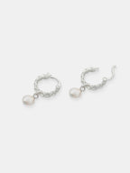 Vintage Pearl Drop Sterling Silver Plated Earrings