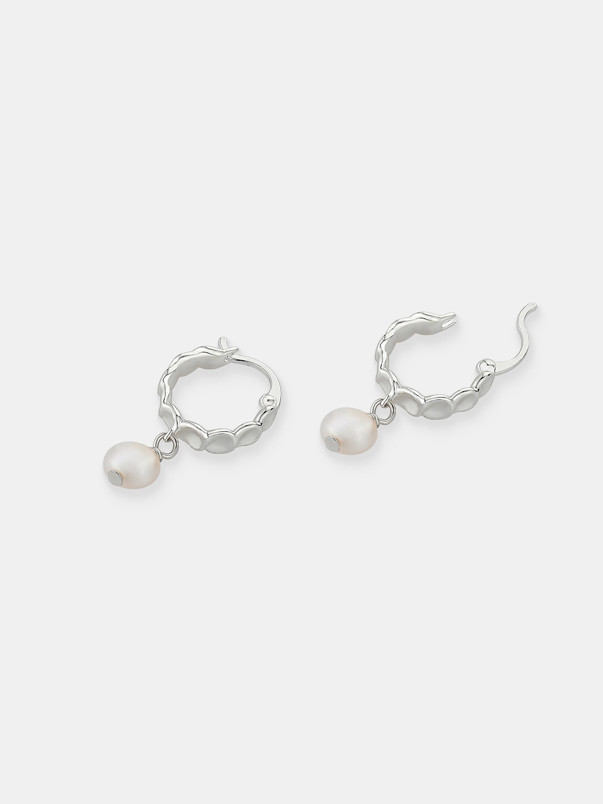 Vintage Pearl Drop Sterling Silver Plated Earrings