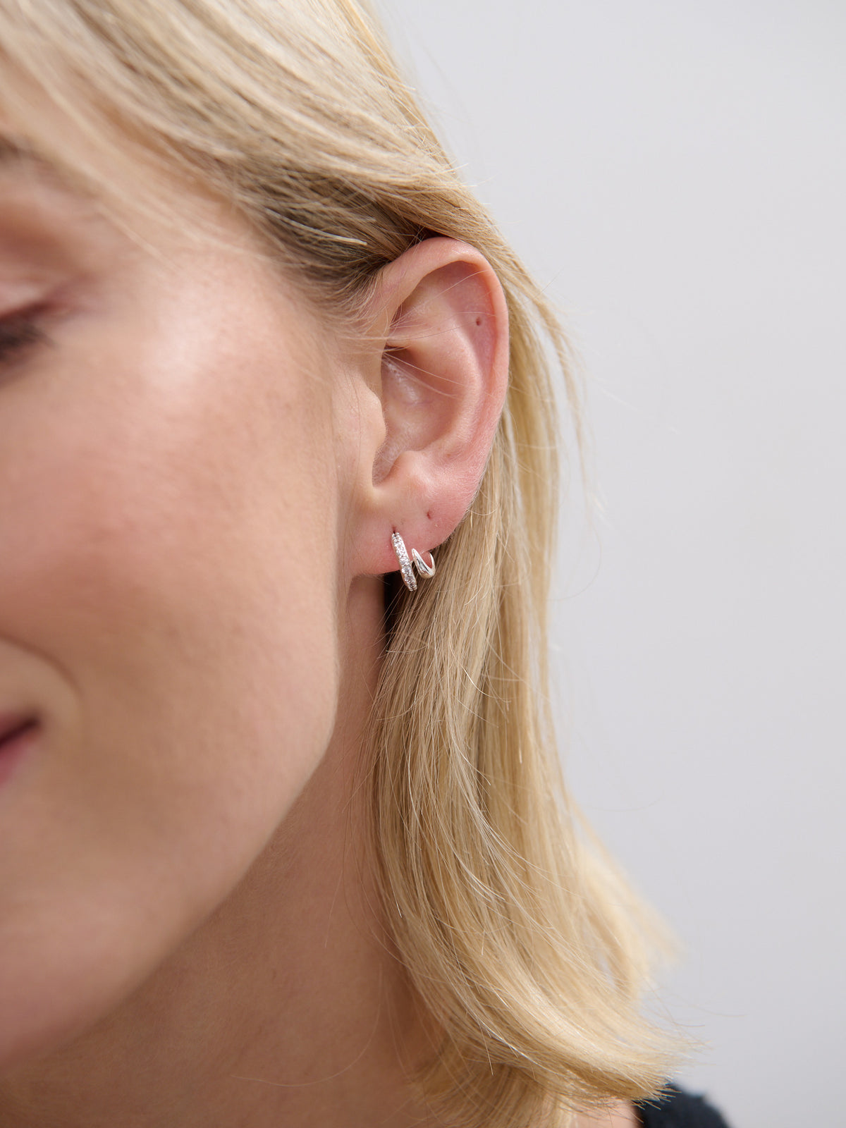 Petite Diamanté Silver Plated Earrings