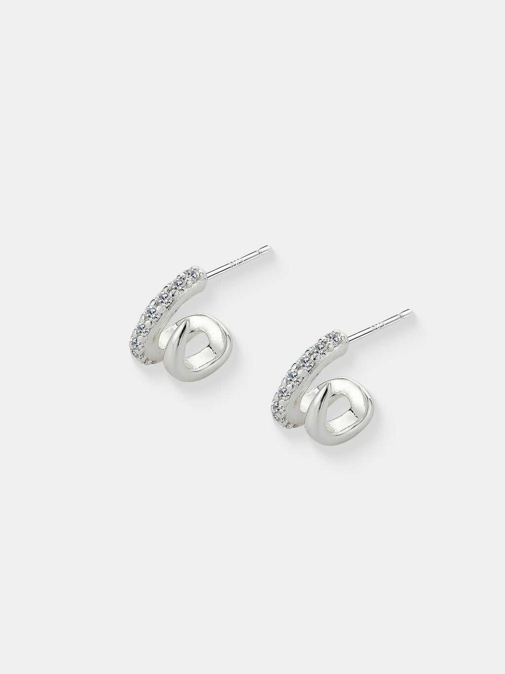 Petite Diamanté Silver Plated Earrings