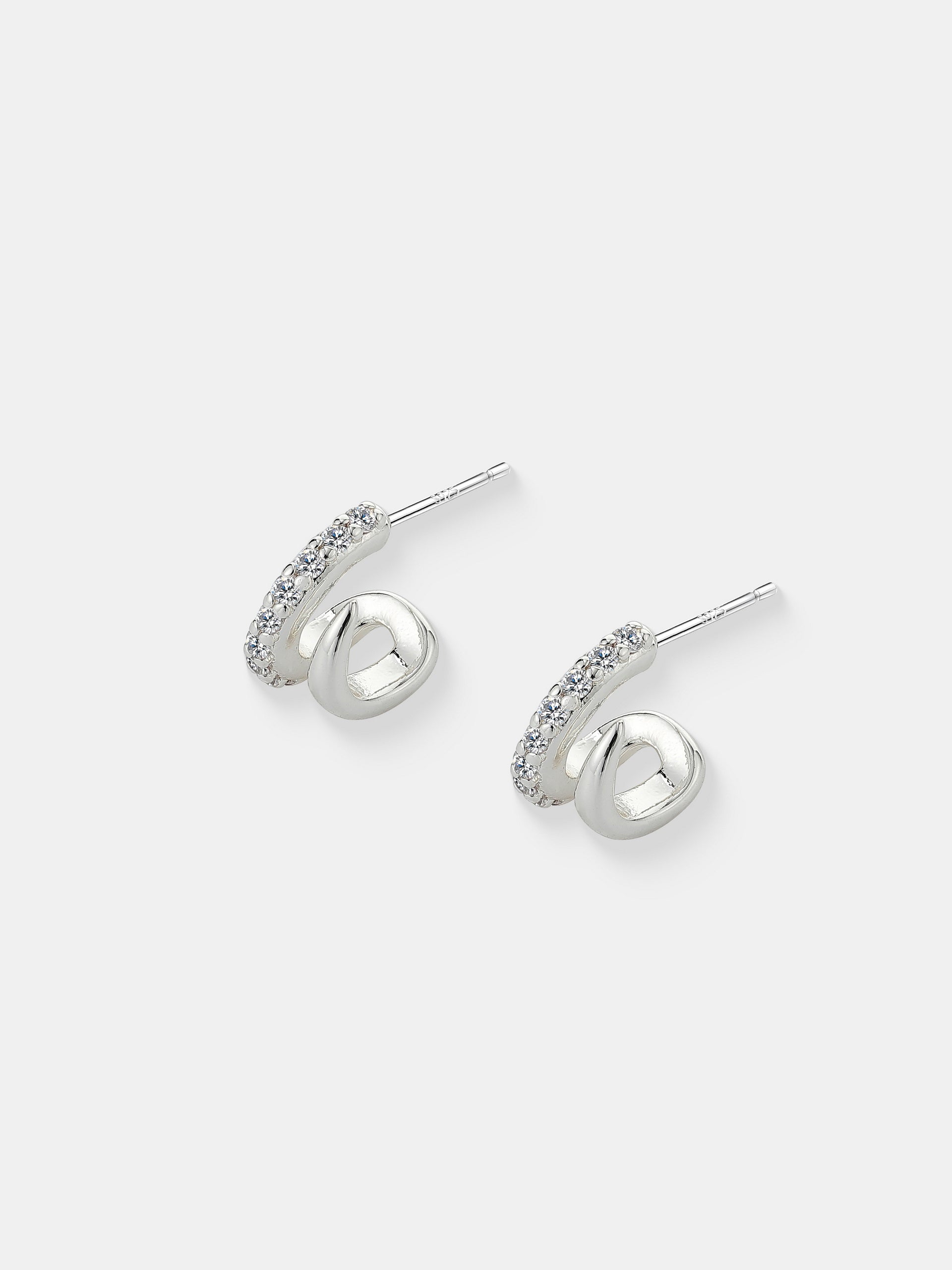 Petite Diamanté Silver Plated Earrings