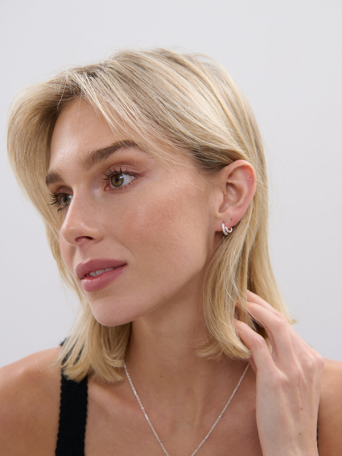 Petite Diamanté Silver Plated Earrings