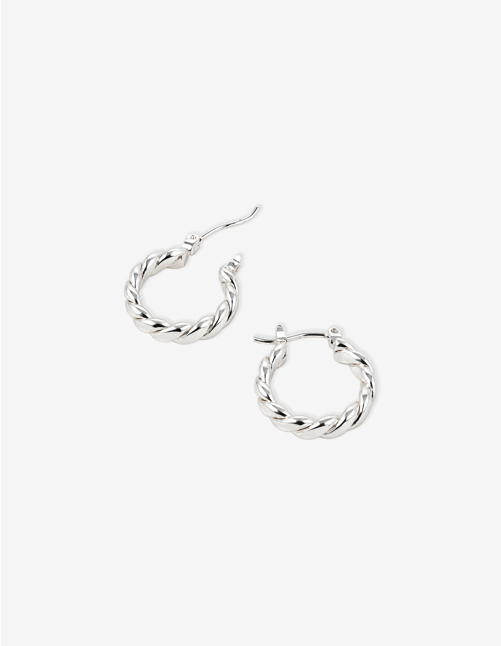 Flat Twist Sterling Silver Plated Earrings