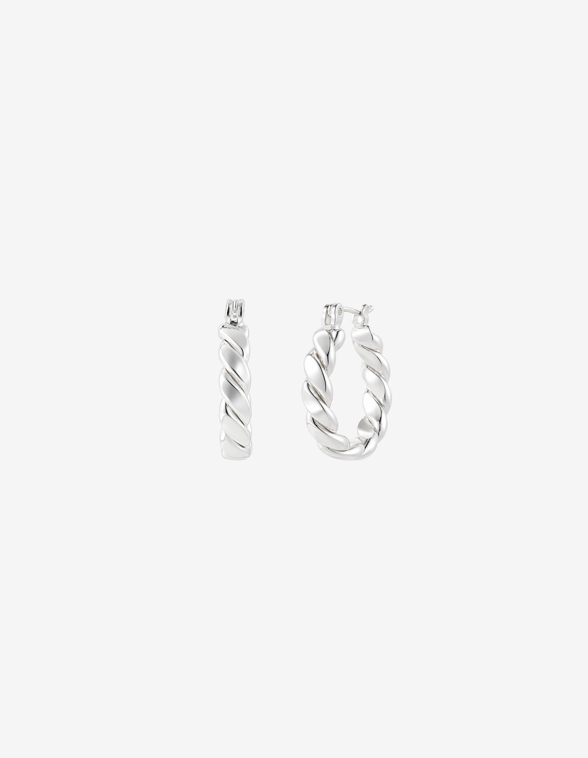 Flat Twist Sterling Silver Plated Earrings