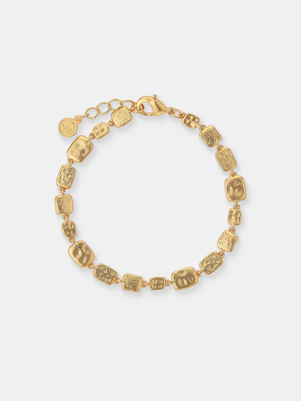 Hammered Plate Bracelet - 18K Gold Plated
