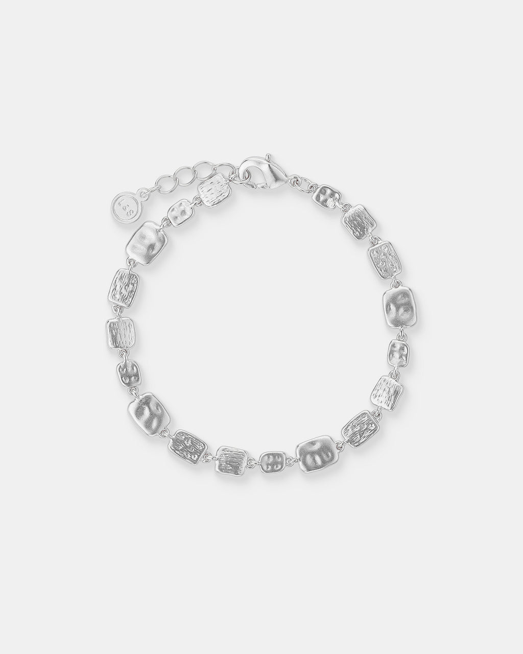 Hammered Plate Bracelet - Sterling Silver Plated